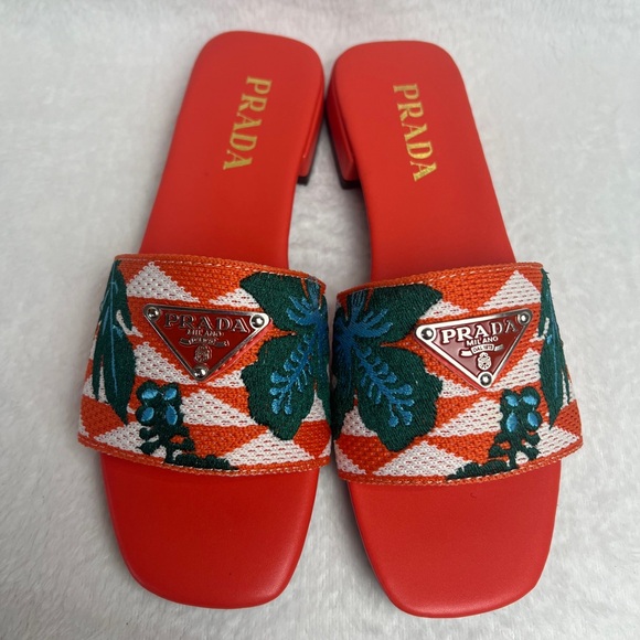 PRADA Embroidered Fabric Slippers - Picture 3 of 4